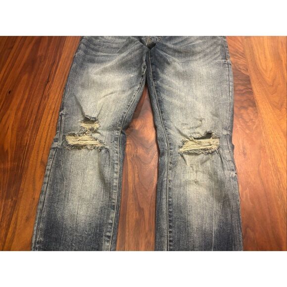 Jordan Craig Men’s Blue Faded Ripped Knees Skinny Jeans Light Washed Size 32/32 - Picture 7 of 8